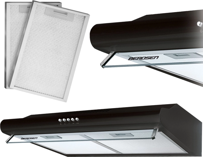 Underbyggende køkkenemhætte 60 cm BERDSEN BE-10A sort