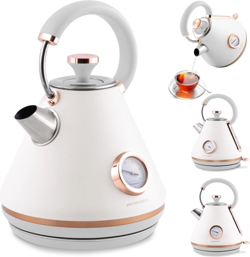 Elektrisk kedel med termometer 1,7 l BERDSEN hvid