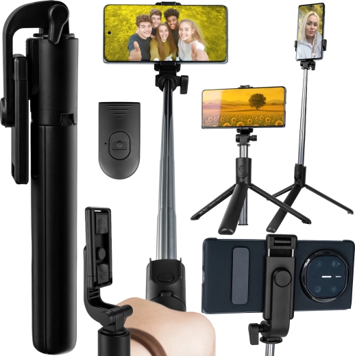 Izoxis Bluetooth-selfiestang 2-i-1 med stativ og fjernudløser - 1 stk.