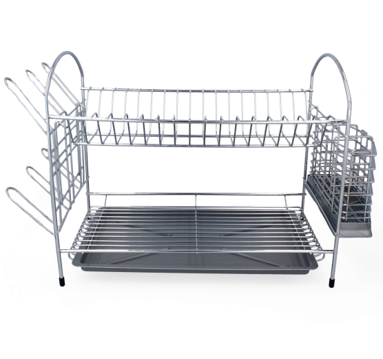 Tostrenget opvaskestativ 40 cm, forkromet stål, sølvfarvet