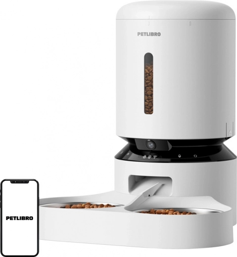 Automatisk foderdispenser Petlibro med kamera og dobbelt skål