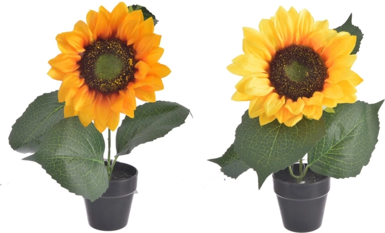 Kunstig blomst Solsikke 22 cm (2 varianter)
