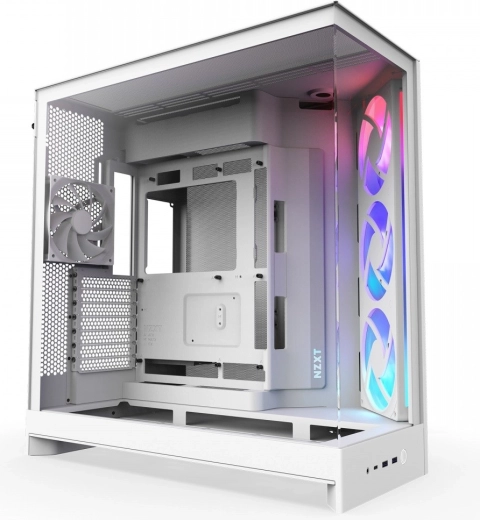NZXT H9 Flow RGB kabinet Midi Tower med vindue, hvid