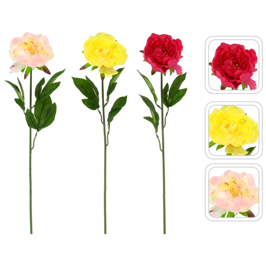 Kunstig pæongren 65 cm – farvemiks