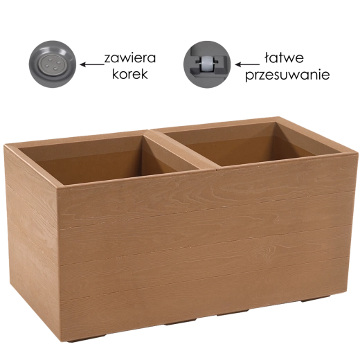 Plantekasse Karo Eco Wood 80 × 40 × 40 cm, naturligt træ