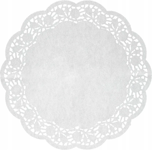 Sæt med 8 runde papir-kageunderlag 35 cm, hvide