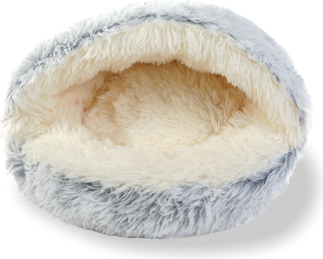 Rund plysseng til katte 50 cm grå