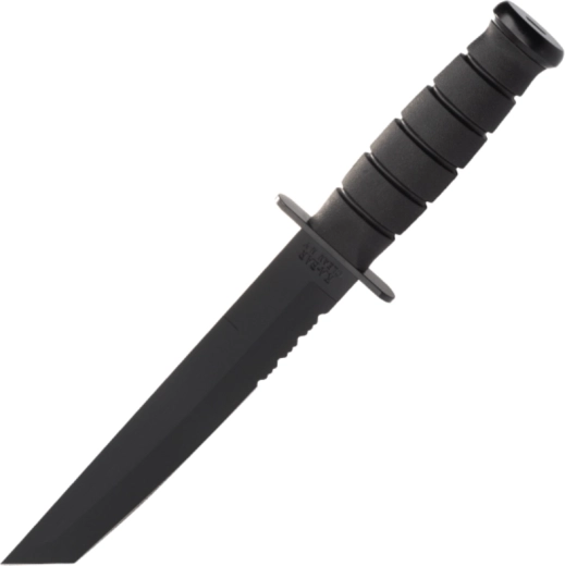 Taktisk kniv KA-BAR Black Tanto, delvist savtakket æg, Kraton, skede