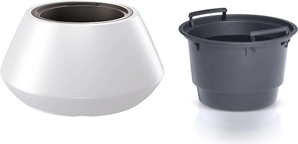 Plantekrukke med indsats 58,2 cm – hvid rund plastkrukke til inde og ude