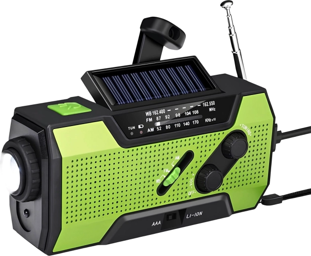 Renew force multifunktionel nød-solradio med dynamo og powerbank 2000 mAh FM/AM/WB - 1 stk.