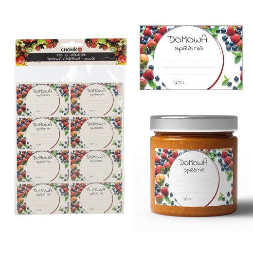 Sæt med 24 etiketter til syltning – frugt