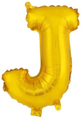 Foliebold ballon bogstav J 30 cm guld