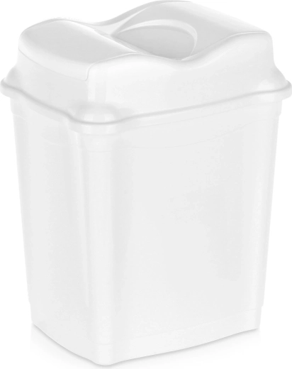 Plastikskraldespand med vippe låg 9 l hvid