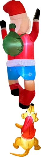 Oppustelig julemand med rensdyr 1,8 m med LED-belysning