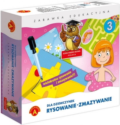 Uddannelsesspil Alexander - Klog ugle - For piger - Skriv og slet 3