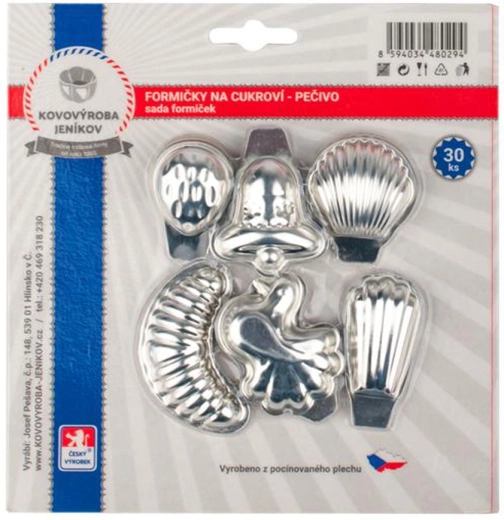 Sæt med mini kageforme til småkager 30 stk.