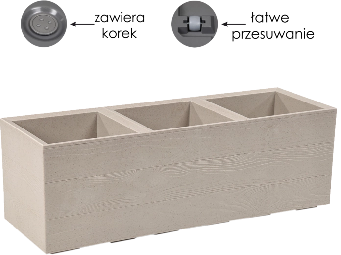 Plantekasse Karo 90 × 30 cm Coffee Latte på hjul