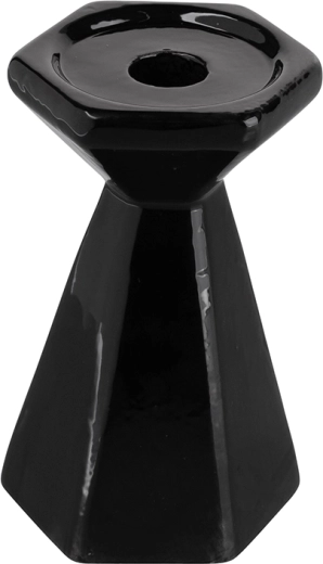 Sort konisk lysestage 13 cm