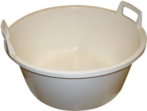 Plastbalje med hanke 49 cm, hvid, 25 l