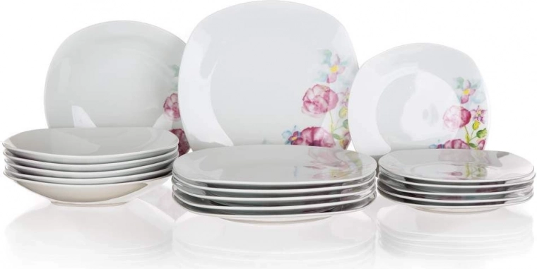 Spisestel til 6 personer BANQUET Square Dolores – porcelæn med blomsterdekoration, 18 dele