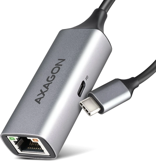 USB‑C gigabit netværkskort med gennemgangsstrøm PD 100 W AXAGON