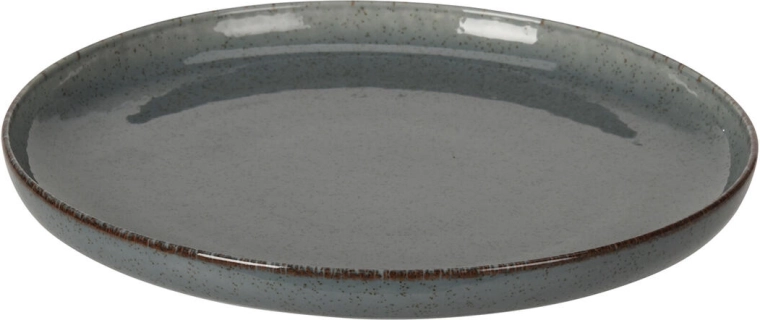 Desserttallerken i porcelæn 19 cm med brun kant