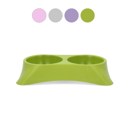 Dobbelt skål til hunde og katte 2 × 0,25 l af holdbar plast