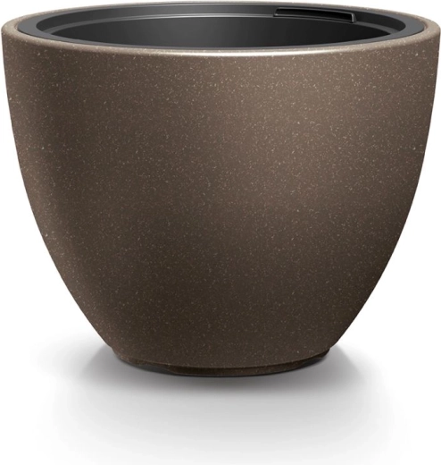 Blomsterpotte med indsats HEOS Eco Wood 29,8 cm – kaffe