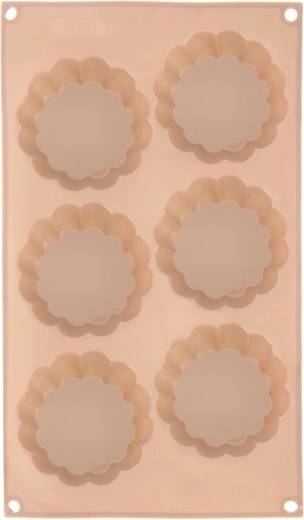 Silikonebageform med blomster, beige 30 × 17,5 × 3 cm