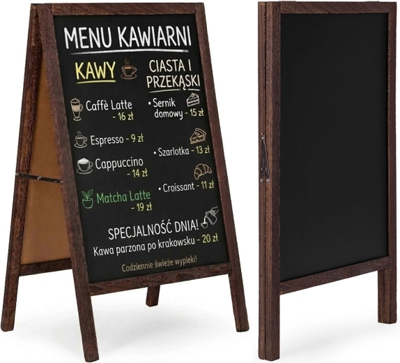Dobbelt­sided A-skilt 83 × 50 cm med kridttavle fra ModernHome