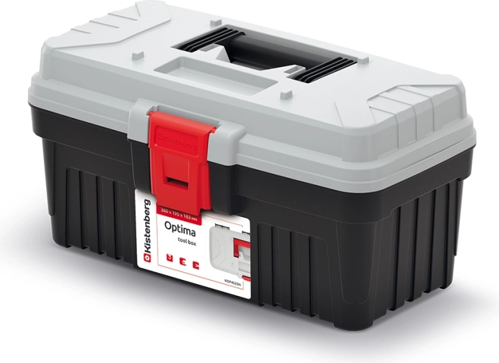 Værktøjskasse Optima grå 360 × 195 × 183 mm