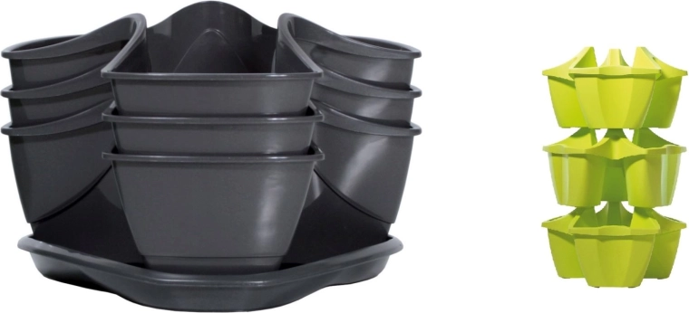 Kaskadekrydderiurtepotte COUBI HERBAL, grafit, 29,5 cm