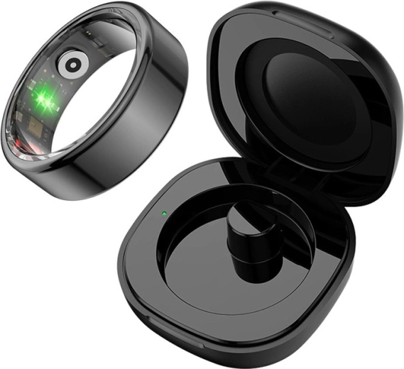 Smart ring COLMI R02 størrelse 10 sort med opladningsetui