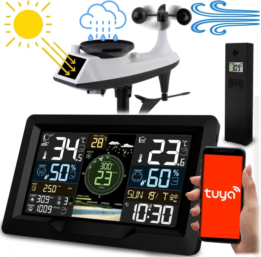 Trådløs vejrstation med måling af vind og regn Berdsen