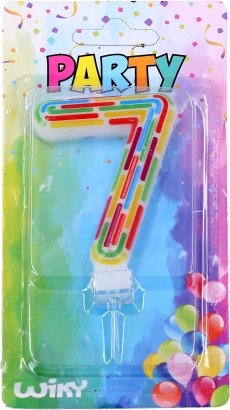 Festlys til kage – tal 7, striber