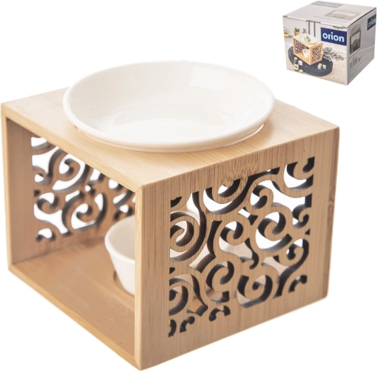 Aromalampe Whiteline i porcelæn og bambus