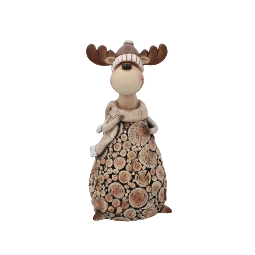 Stående julefigur af rensdyr 28 cm