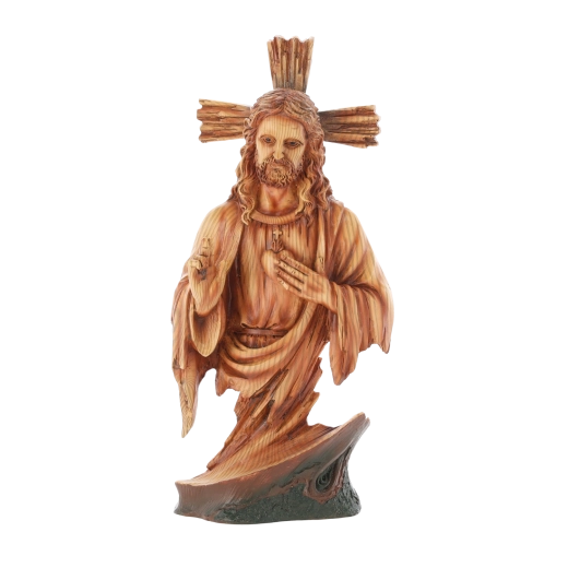 Statue af Jesu Hellige Hjerte i polyresin 36 cm