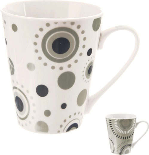 Porcelænskrus med cirkler 0,35 l – mix af dekorer