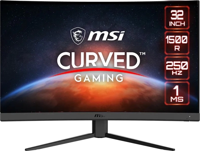 Buet gaming-skærm 31,5" FHD 250 Hz – sort