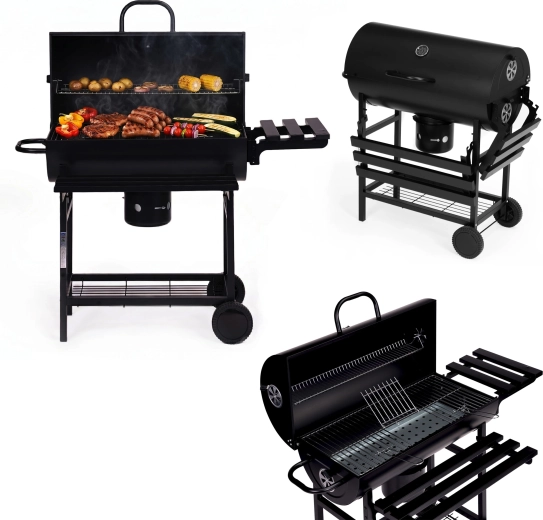 Havegrill til trækul med låg og termometer MULTIGARDEN