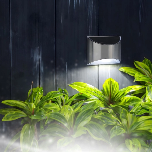 Solcellevæglampe med 4 SMD-LED'er