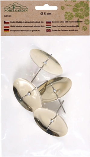 Lysestageholder med spyd 50 mm – gylden, sæt med 4 stk.