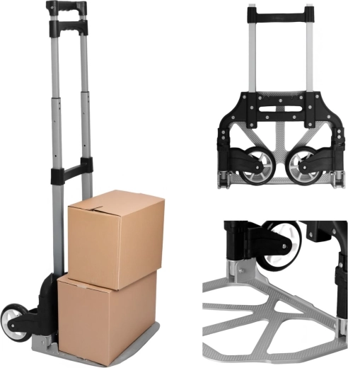 Sammenklappelig to-hjulet transportvogn til lager 75 kg - 1 stk.