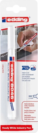 Permanent hvid marker Edding 8046 Ready, blister