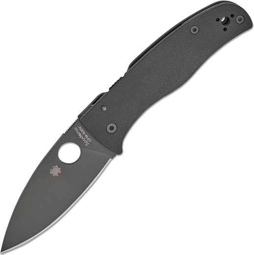 Spyderco Bodacious All Black foldekniv 9,2 cm med DLC og G10-skæfte