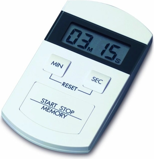 Digital timer og stopur med hukommelse TFA, hvid-grå
