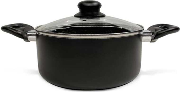 Gryde med glaslåg Kitchisimo Nero 24 cm, 4 l