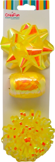 Gavesæt i gylden regnbueskinnende finish – bånd 10 m og 2 sløjfer