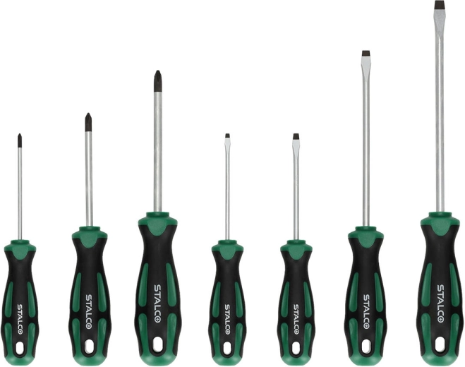 Sæt skruetrækkere 7 stk PHILLIPS og flade STALCO